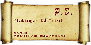 Plakinger Dániel névjegykártya